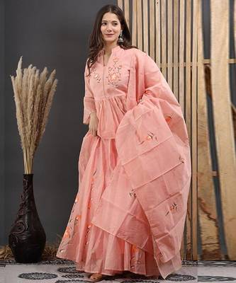 Peach lahnga choli with duptta 3