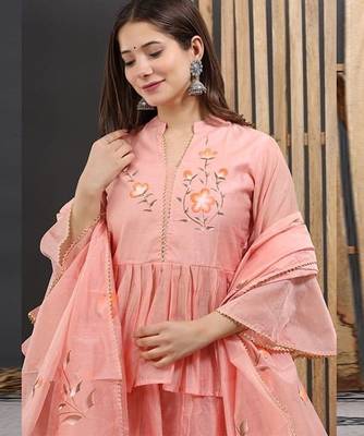 Peach lahnga choli with duptta 4