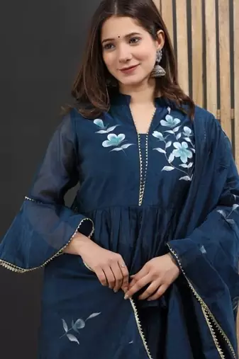 Blue lahnga choli with duptta