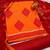 Orange color cotton slub fabric designer casual suit with embroidery