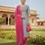 Grey color cotton slub fabric designer casual suit with embroidery