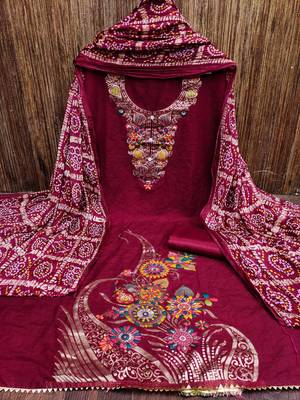 Maroon color beautiful stylish fancy suit for girlie looks 3