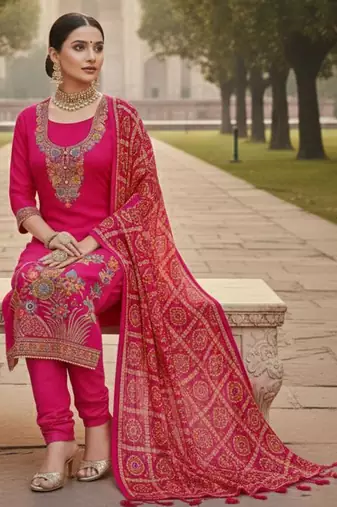 Pink color beautiful stylish fancy suit for girlie looks