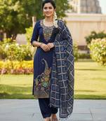 Blue color beautiful stylish fancy suit for girlie looks