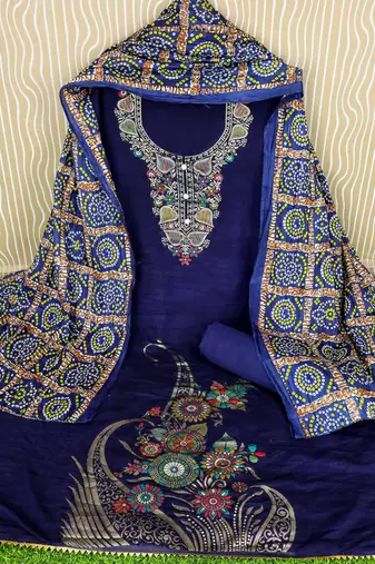 Blue color beautiful stylish fancy suit for girlie looks