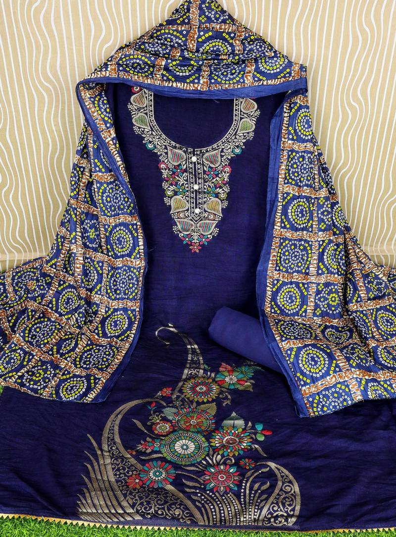 Blue color beautiful stylish fancy suit for girlie looks