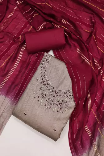 Mauve color beautiful ethnic partywear embroidered suit