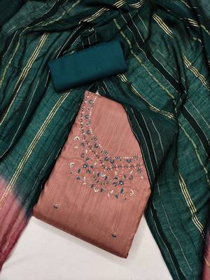 Peach color beautiful ethnic partywear embroidered suit 4