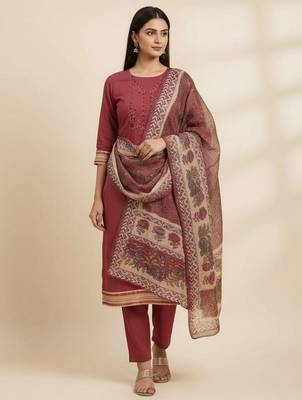 Pink color beautiful ethnic partywear embroidered suit 3