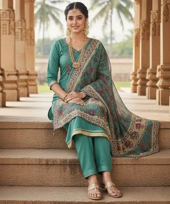Blue color beautiful ethnic partywear embroidered suit 2