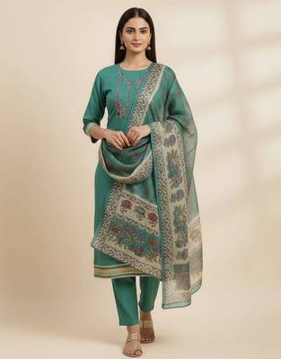 Blue color beautiful ethnic partywear embroidered suit 3