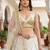 Dazzling White Zari Embroidery Net Reception Wear Lehenga Choli With Dupatta