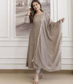 Chiku embroidered vichitra silk sequins work ethnic-kurtis