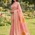 Peach color linen cotton fabric woven designer partywear saree