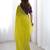 Lemon color chinon fabric embroidery and pearl work work designer saree