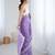 Lavender color chiffon crush fabric heavy designer work partywear saree