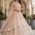Glamorous Peach Zari Work Net Engagement Wear Lehenga Choli