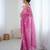 Pink color chiffon crush fabric heavy designer work partywear saree