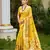 Yellow cotton silk fabric woven meenakari designer saree