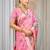 Pink color cotton silk fabric woven meenakari designer saree