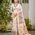 Off-white color cotton silk fabric woven meenakari designer saree