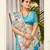 Blue color cotton silk fabric woven meenakari designer saree