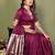 Purple color satin silk fabric ethnic woven lagdi pallu designer saree
