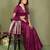 Purple color satin silk fabric ethnic woven lagdi pallu designer saree
