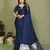 Blue satin silk fabric ethnic woven lagdi pallu designer saree