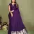 Violet color satin silk fabric ethnic woven lagdi pallu designer saree