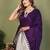 Violet color satin silk fabric ethnic woven lagdi pallu designer saree