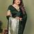 Green color satin silk fabric ethnic woven lagdi pallu designer saree