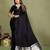 Black color satin silk fabric ethnic woven lagdi pallu designer saree