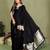 Black color satin silk fabric ethnic woven lagdi pallu designer saree