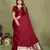 Maroon color satin silk fabric ethnic woven lagdi pallu designer saree