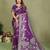 Purple color satin silk fabric woven jari designer partywear saree