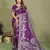 Purple color satin silk fabric woven jari designer partywear saree
