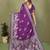 Purple color satin silk fabric woven jari designer partywear saree