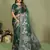 Green color satin silk fabric woven jari designer partywear saree
