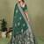Green color satin silk fabric woven jari designer partywear saree