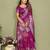 Magenta color satin silk fabric woven jari designer partywear saree