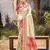 Beige color woven designer silk fabric ceremonial partywear saree