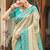Beige color woven designer silk fabric ceremonial partywear saree