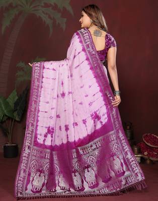 Purple satin silk blend saree ethnic indian looks 2