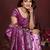 Purple color satin silk fabric saree for ethnic indian looks