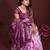 Purple color satin silk fabric saree for ethnic indian looks