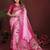 Pink color satin silk fabric saree for ethnic indian looks