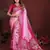Pink color satin silk fabric saree for ethnic indian looks