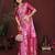 Pink color satin silk fabric saree for ethnic indian looks