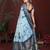Blue color satin silk fabric saree for ethnic indian looks